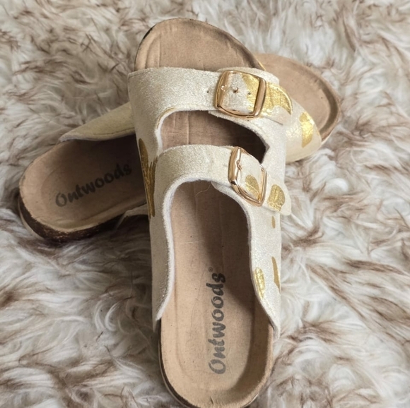 Outwoods Women's Double Strap Gold Sandals Size 8 🌴 - Picture 4 of 8